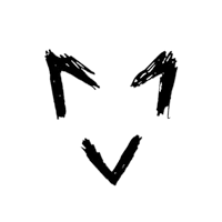 a black and white drawing of an arrow on a black background